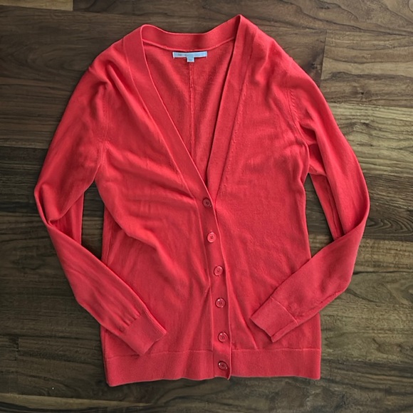 Coral Button-Up Cardigan - Picture 1 of 5